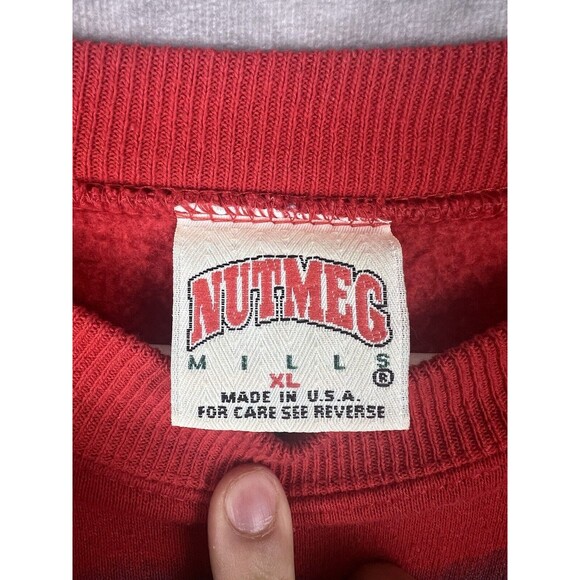 Vintage Kansas City Chiefs Nutmeg Mills Embroidered Sweatshirt 1994 Sz XL - Picture 5 of 6